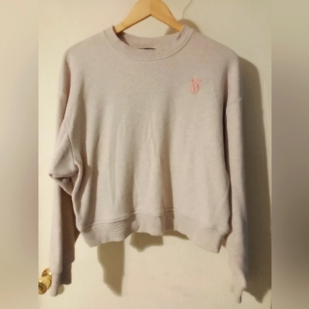 Victoria's Secret‎ Cropped Cream Sweatshirt Sz. Medium